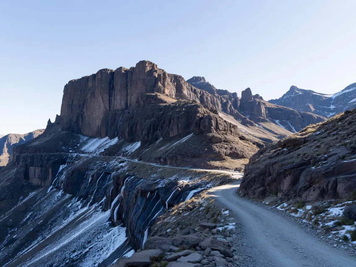 Remote mountain pass in the Drakensberg escarpment
