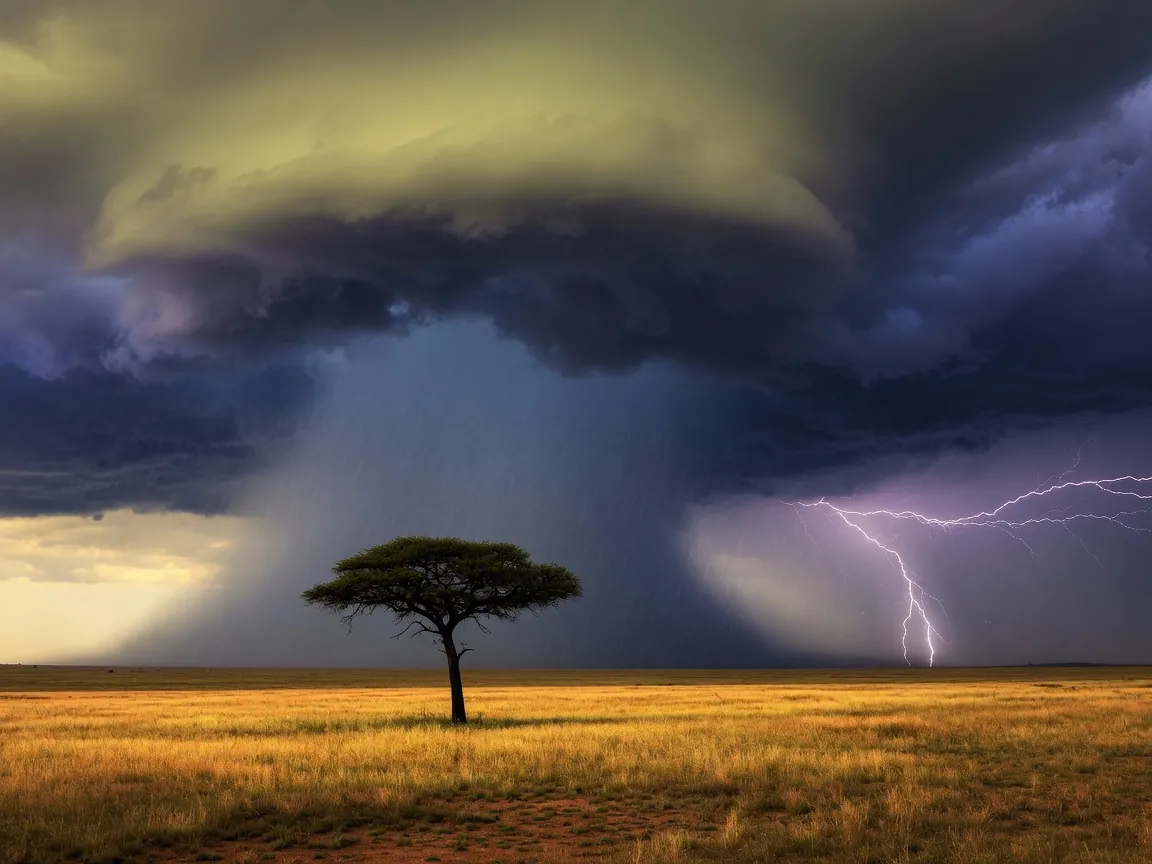 Highveld storm front rolling across open grassland
